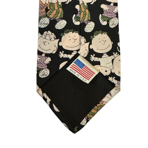 Cervantes Snoopy Charlie Brown Linus Lucy Cartoon Vintage Necktie 100% Silk - Picture 6 of 8